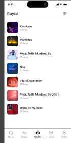 Playlist list view